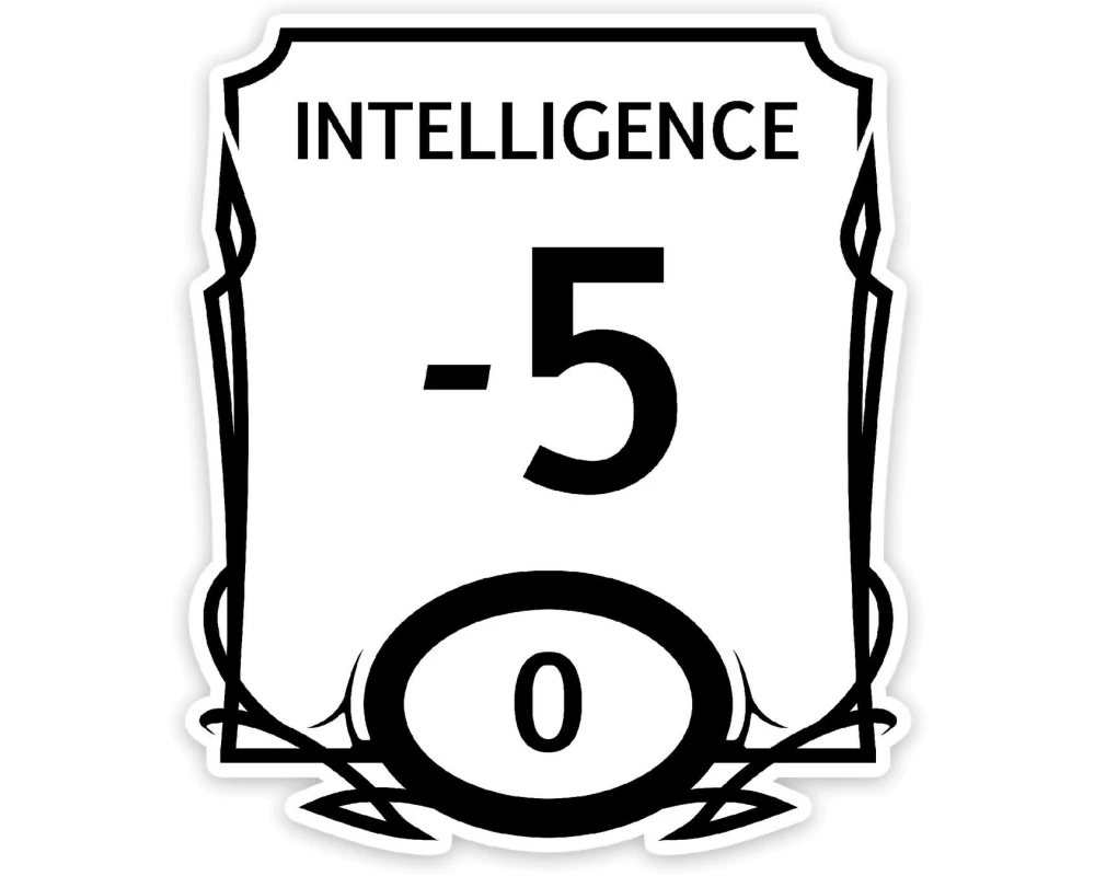 Glass Staff Stat Block Intelligence Sticker Schwarz/Weiss