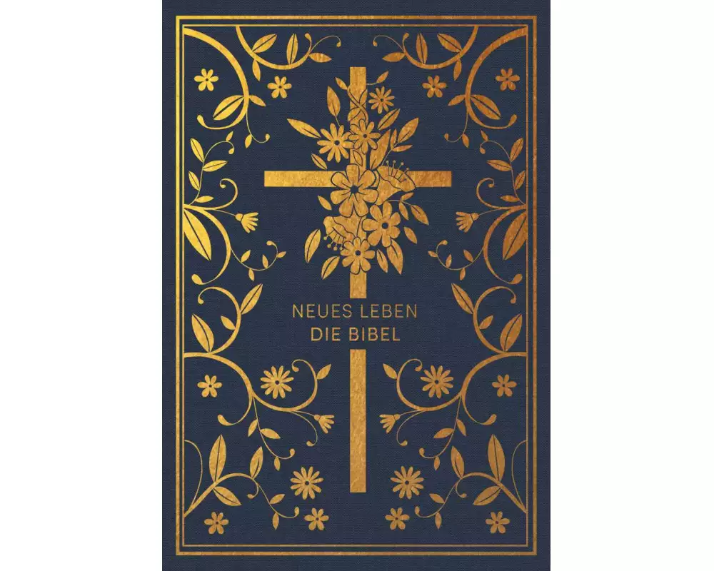 Neues Leben. Die Bibel - Golden Grace Edition, Marineblau