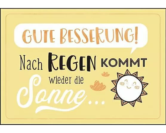 Doppelkarte. Gute Besserung (Sonne)