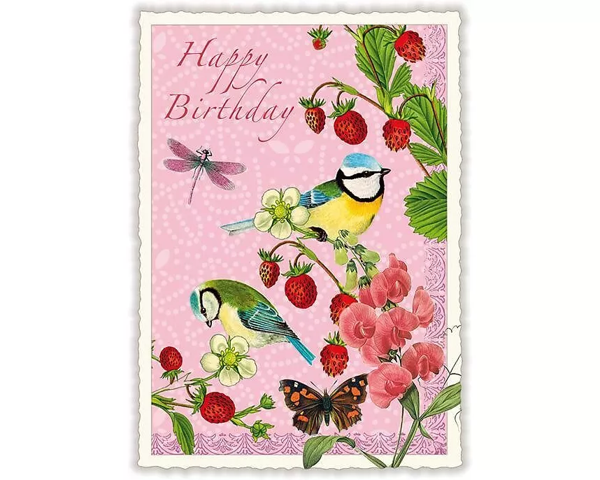 Postkarte / Happy Birthday / hoch