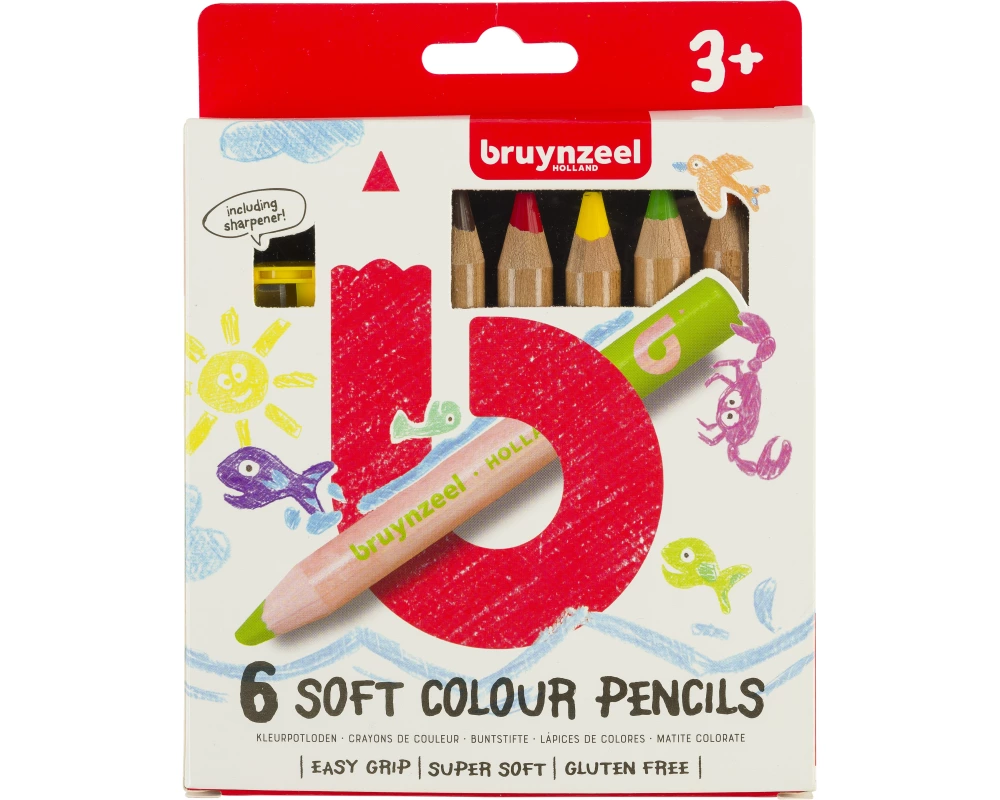 BRUYNZEEL Farbstiftset Kids dick 60119006 6 Farben
