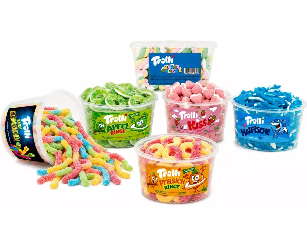 Trolli Süssigkeit Fan-Box 6 Dosen