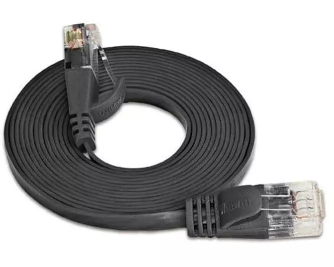 SLIM Slimpatchkabel RJ-45 - RJ-45, Cat 6, UTP, 10 m, Schwarz