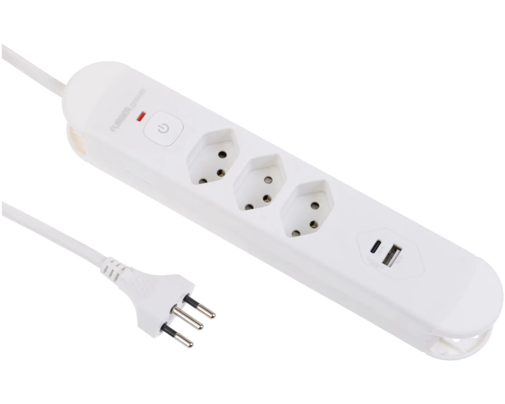 FURBER.power Steckdosenleiste Tuttovario 3 x T13, 1 x USB C, 1 x USB A