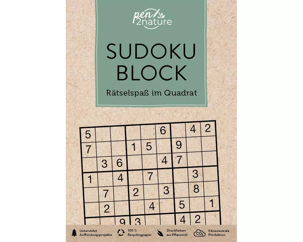 Sudoku-Block: Rätselspaß im Quadrat. 192 Sudokus in 3 Schwierigkeitsstufen