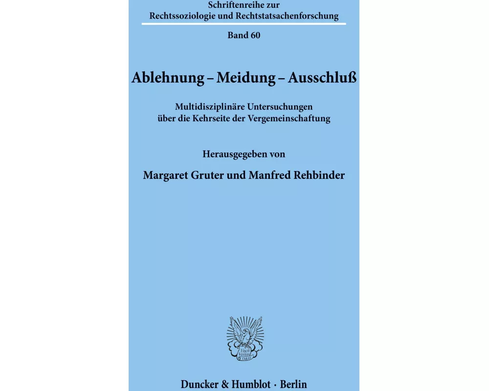 Ablehnung - Meidung - Ausschluß