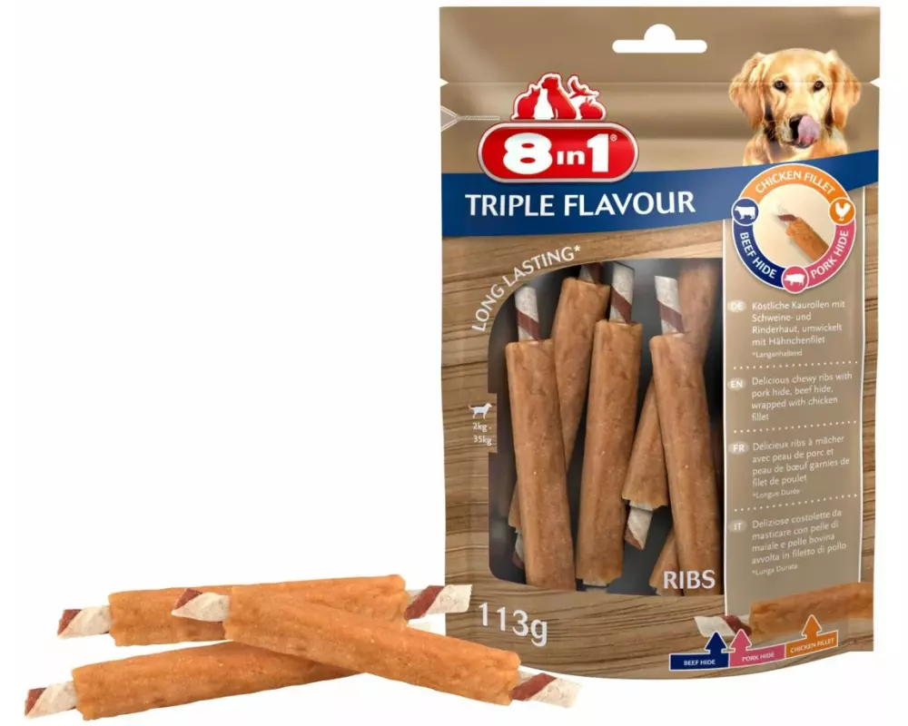 8in1 Kausnack Triple Flavour Ribs, 6 Stk., 113 g