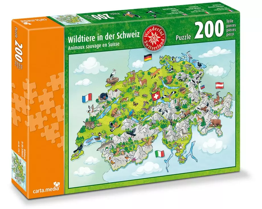 Carta.Media Puzzle Wildtiere in der Schweiz 200 Teile