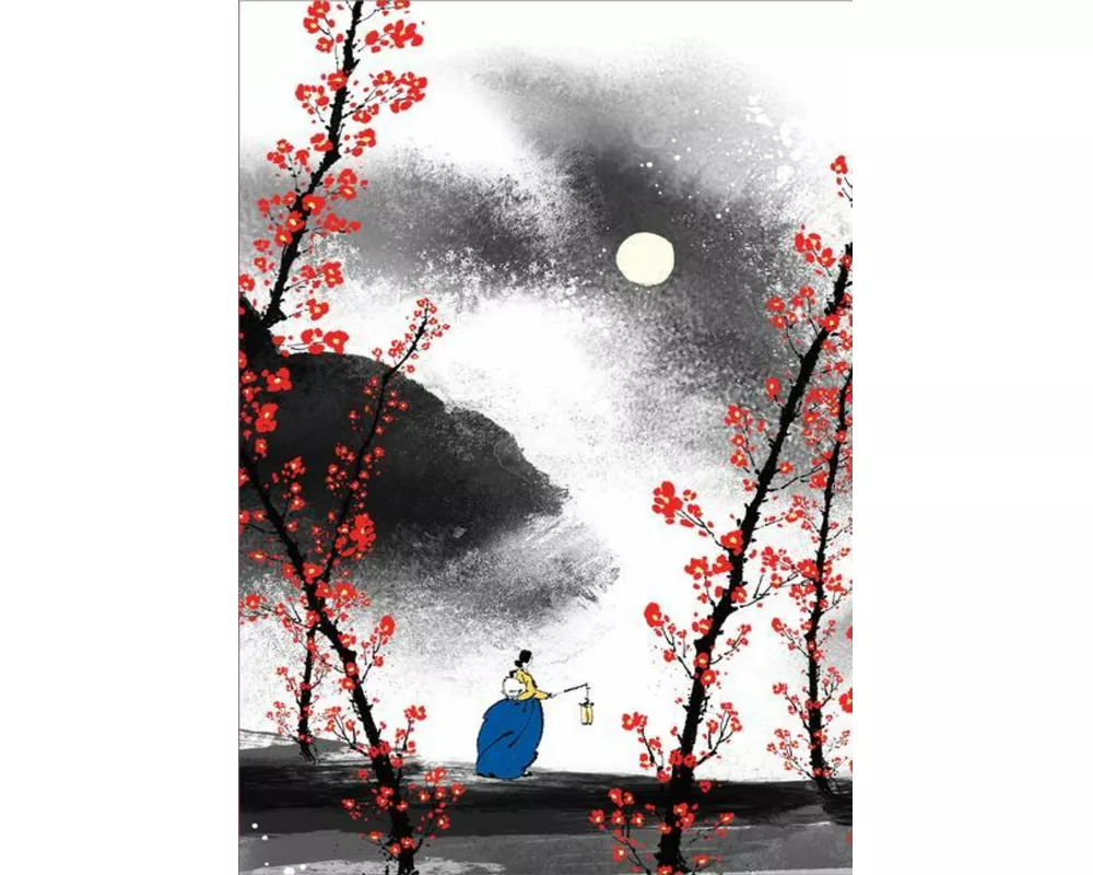 Plum Blossoms on a Moonlit Night Lined Hardcover Journal