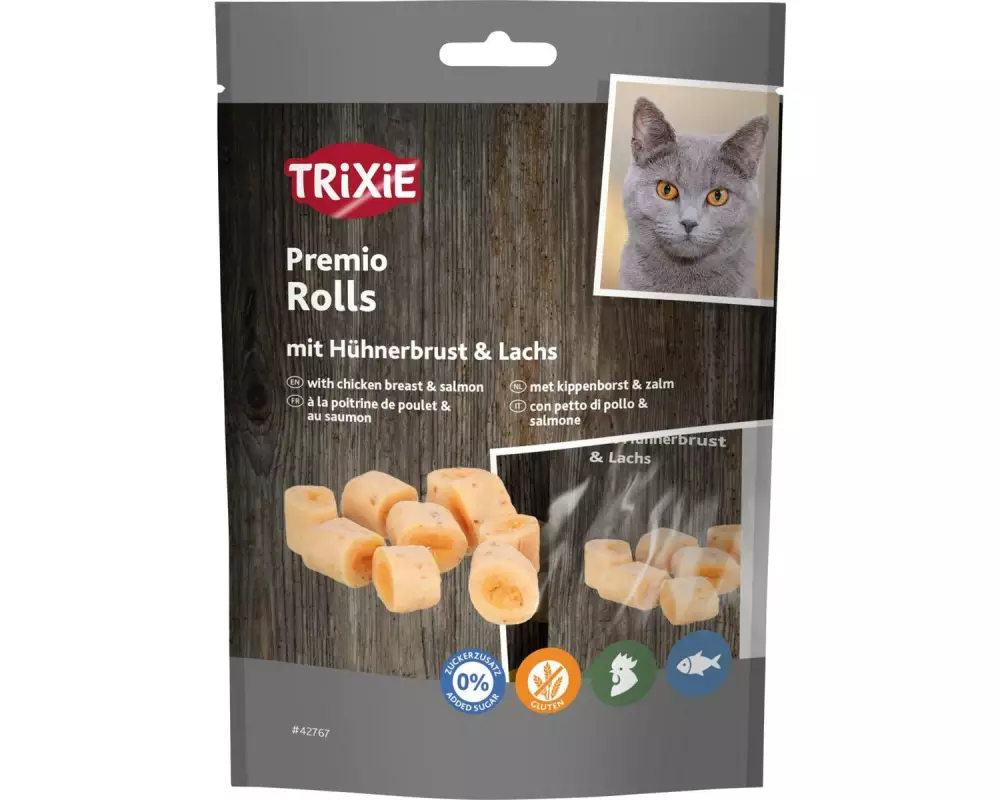 Trixie Katzen-Snack Premio Rolls mit Hühnerbrust & Lachs 50 g