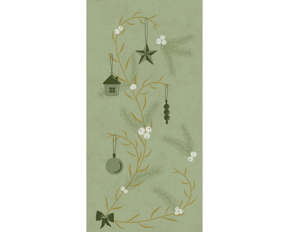 Duni Servietten Bio DSF 1/8, Noel Pistachio, 40 x 40 cm, 60 Stück