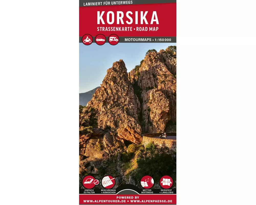 MoTourMaps Korsika Auto- und Motorradkarte 1:150.000