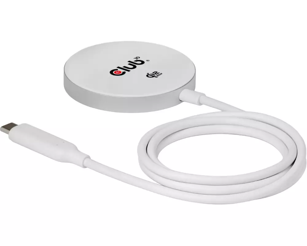 Club 3D Kabelloses Ladegerät Qi2 25 W Weiss