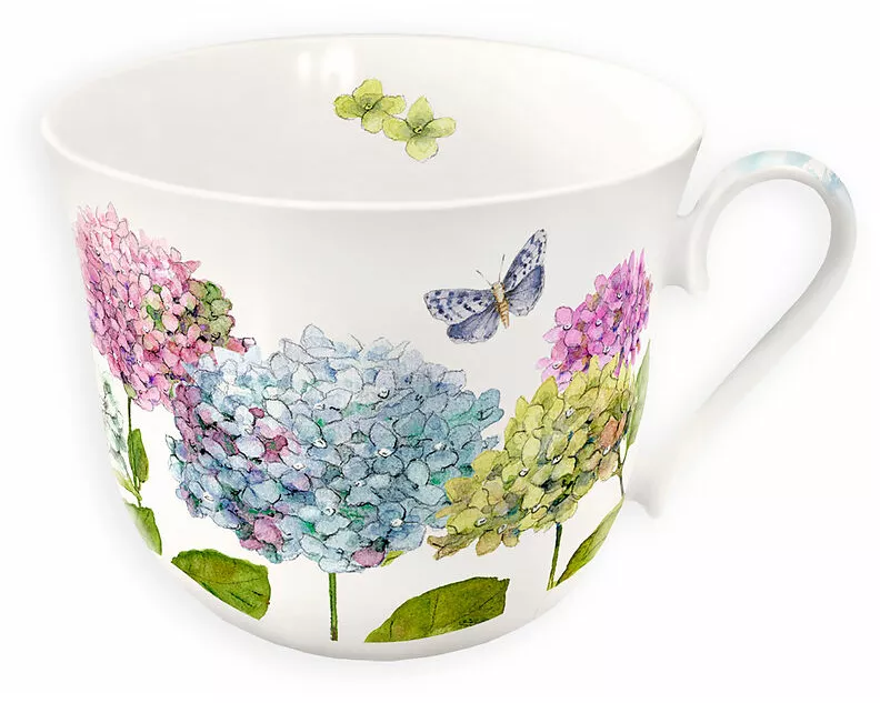 Tasse. Hortensie
