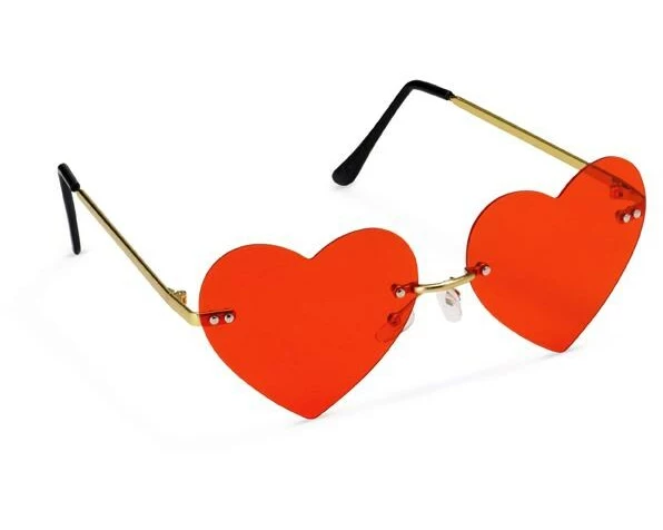 Partydeco Partybrille Herz, 13.5 x 5 x 13 cm, Rot