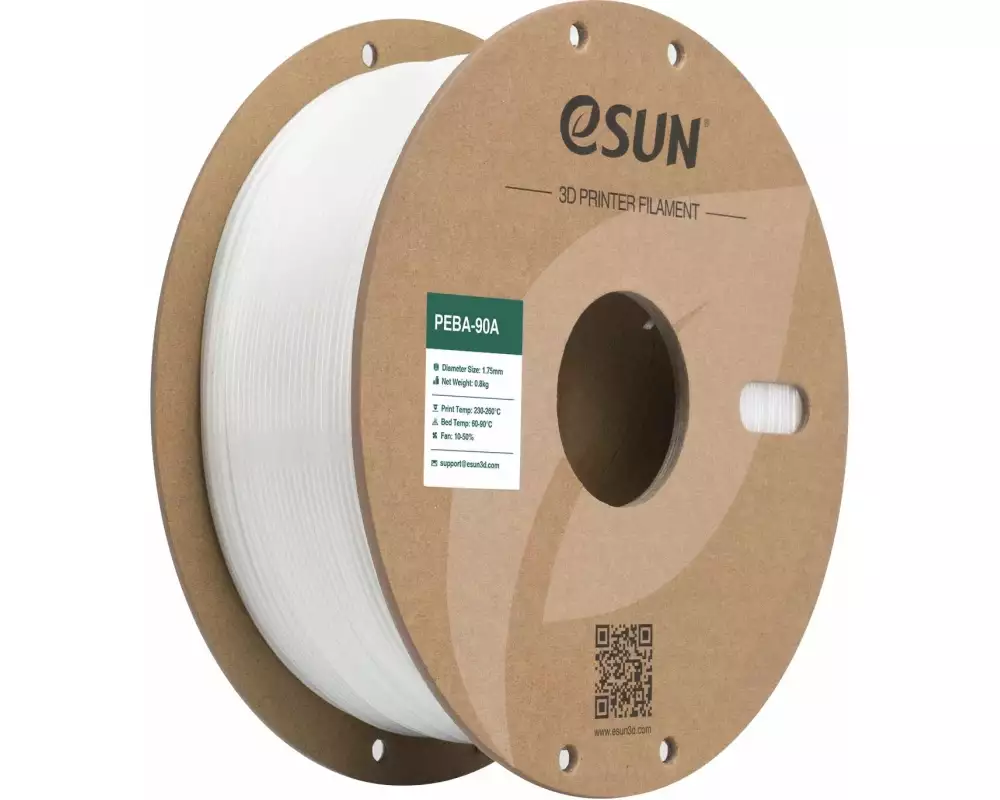 eSun Filament PEBA 90A Weiss 1.75 mm 0.8 kg
