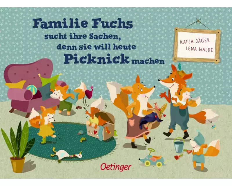 Familie Fuchs sucht ihre Sachen, denn sie will heute Picknick machen