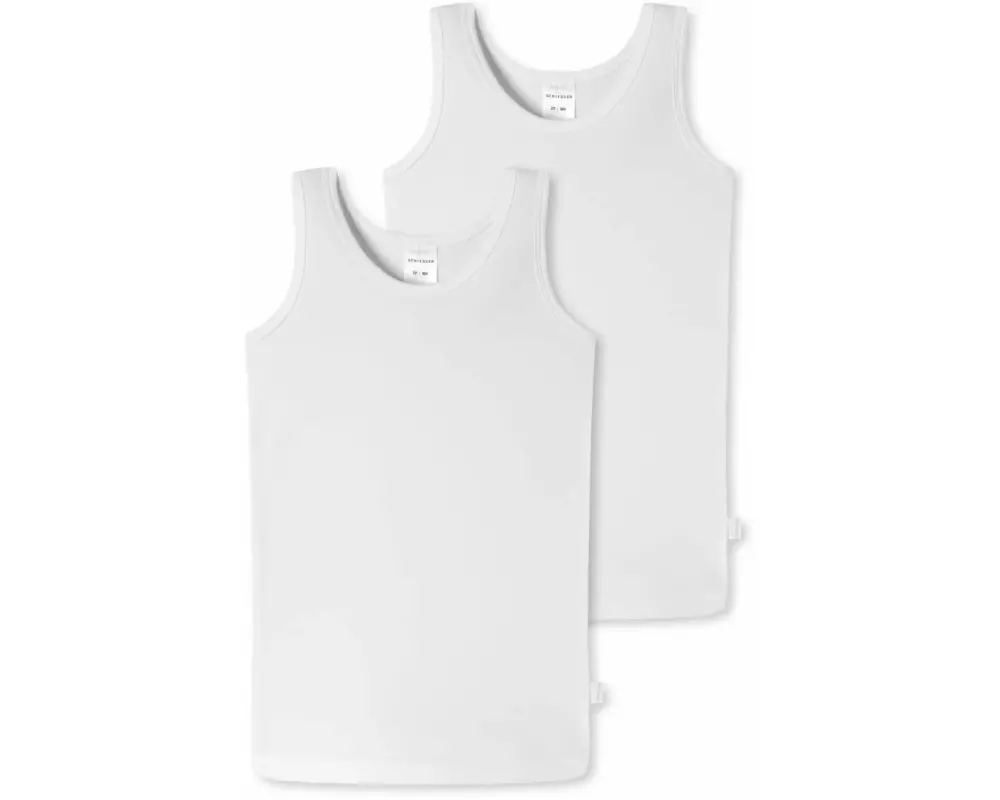 SCHIESSER Unterhemd Mädchen 2er Set Weiss, Gr. 128