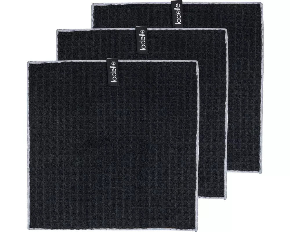 Ladelle Spültuch Mega Waffle Black, 3 Stück