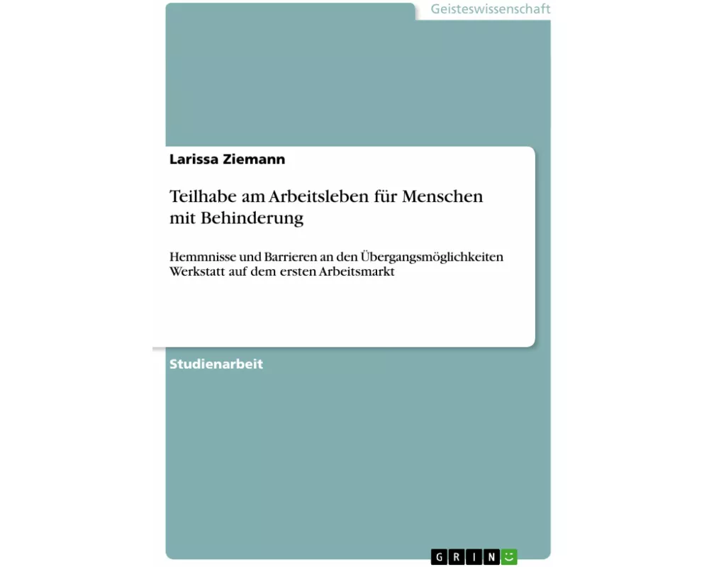 Teilhabe am Arbeitsleben für Menschen mit Behinderung