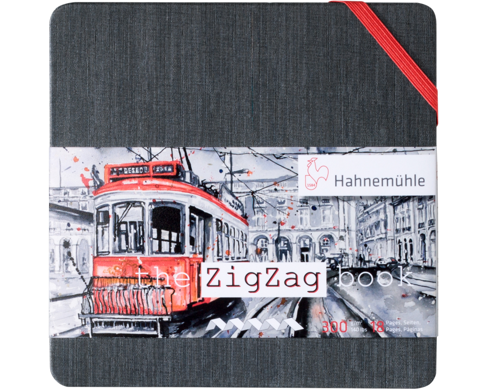 HAHNEMÜHLE Leporello ZigZag 14x14cm 10625002 weiss, 300g 18 Seiten
