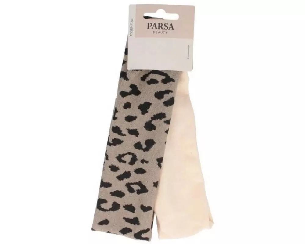 Parsa Beauty Haarband Beige Leo-Muster 2 Stück