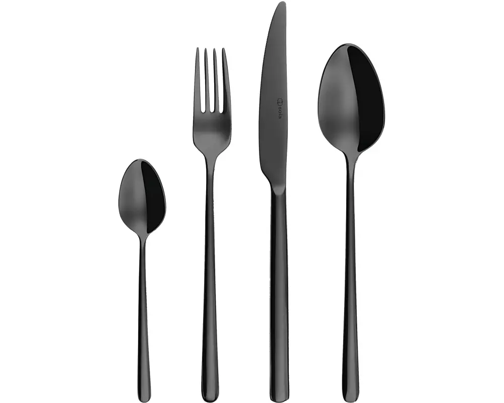Sola Besteck-Set Calgary PVD 24-teilig, Schwarz matt