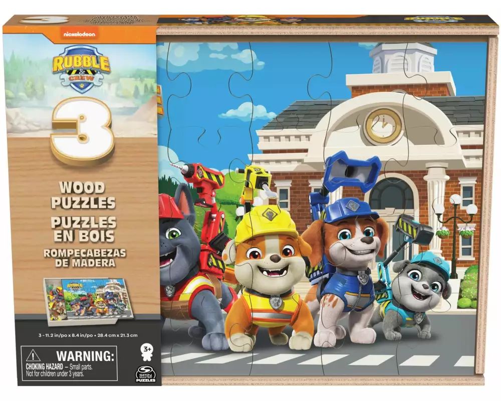 Spinmaster Holz-Puzzle Rubble und Crew 3er-Set