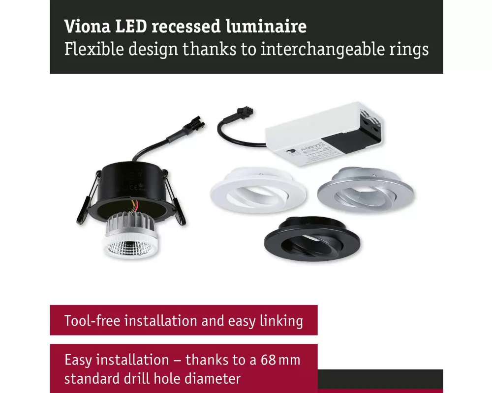 Paulmann LED Einbauleuchte Viona Einzelleuchte