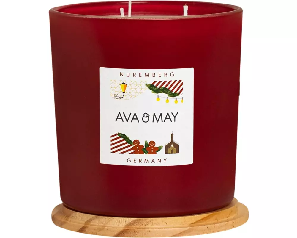 AVA & MAY Kerzenglas Nürnberg, Rot