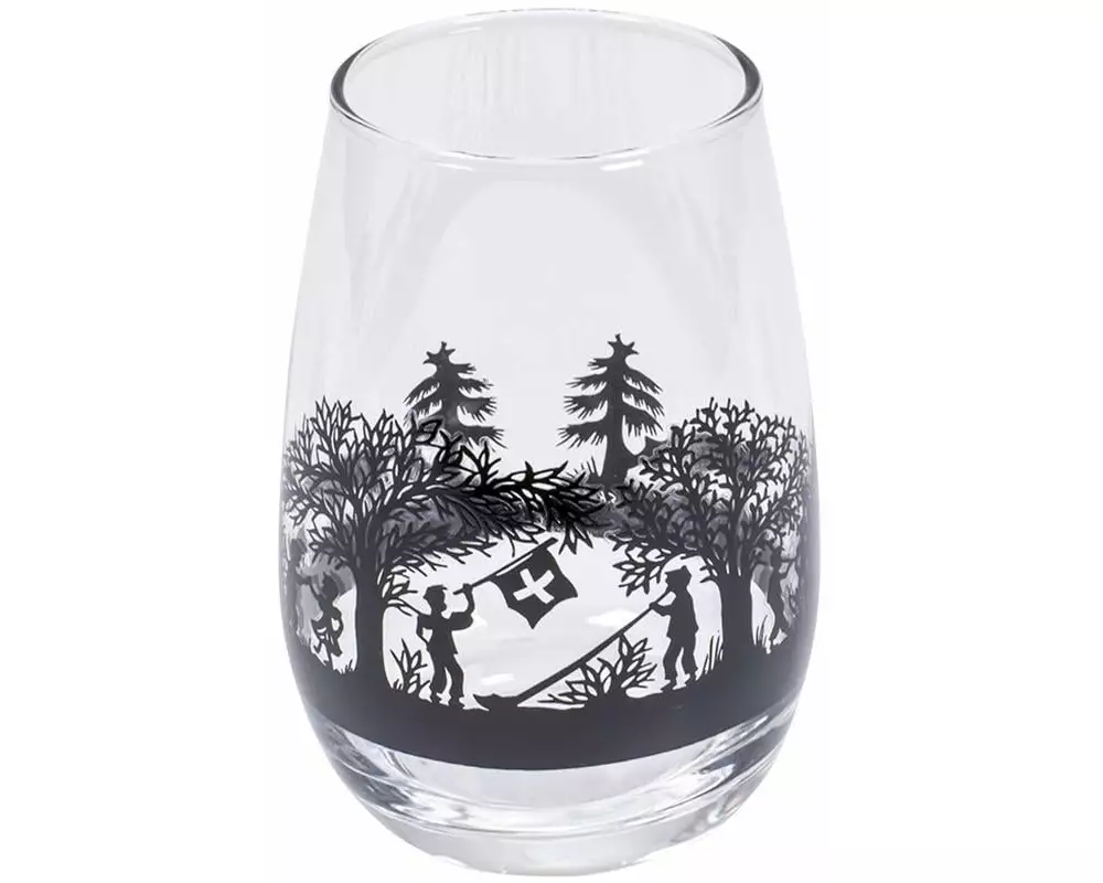 Kadastar Trinkglas Bergchilbi 400 ml, 1 Stück, Schwarz/Transparent