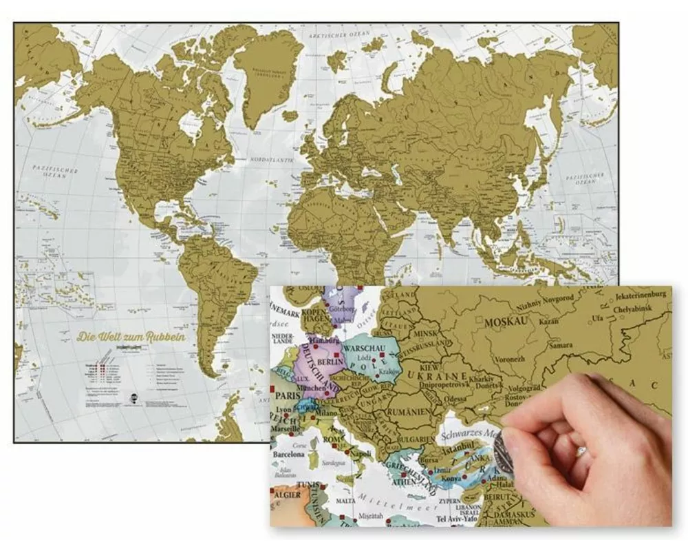 Die Welt zum Rubbeln. Scratch Map Deutsch