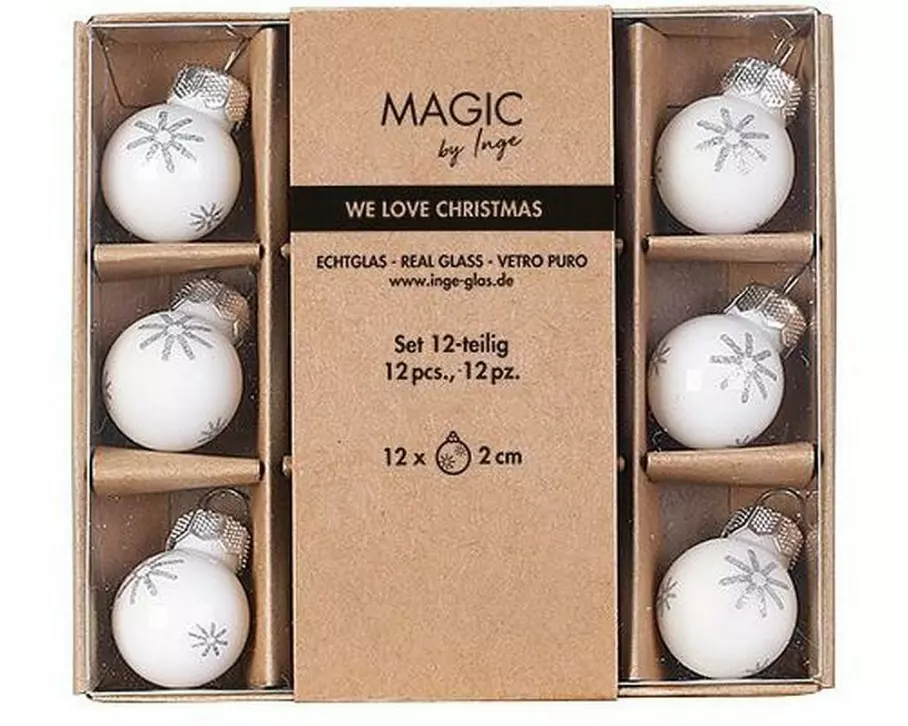 INGES CHRISTMAS DECOR Weihnachtskugel Just White Ø 2 cm, 1 Stück, Weiss