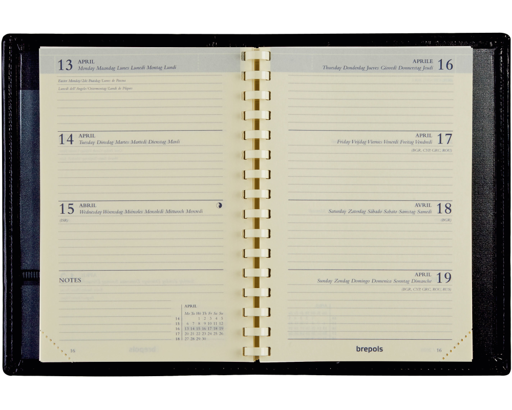 BREPOLS Agenda Delta 2026 0.834.9900 1W/2S Ers. chamois 8.5x12.5cm