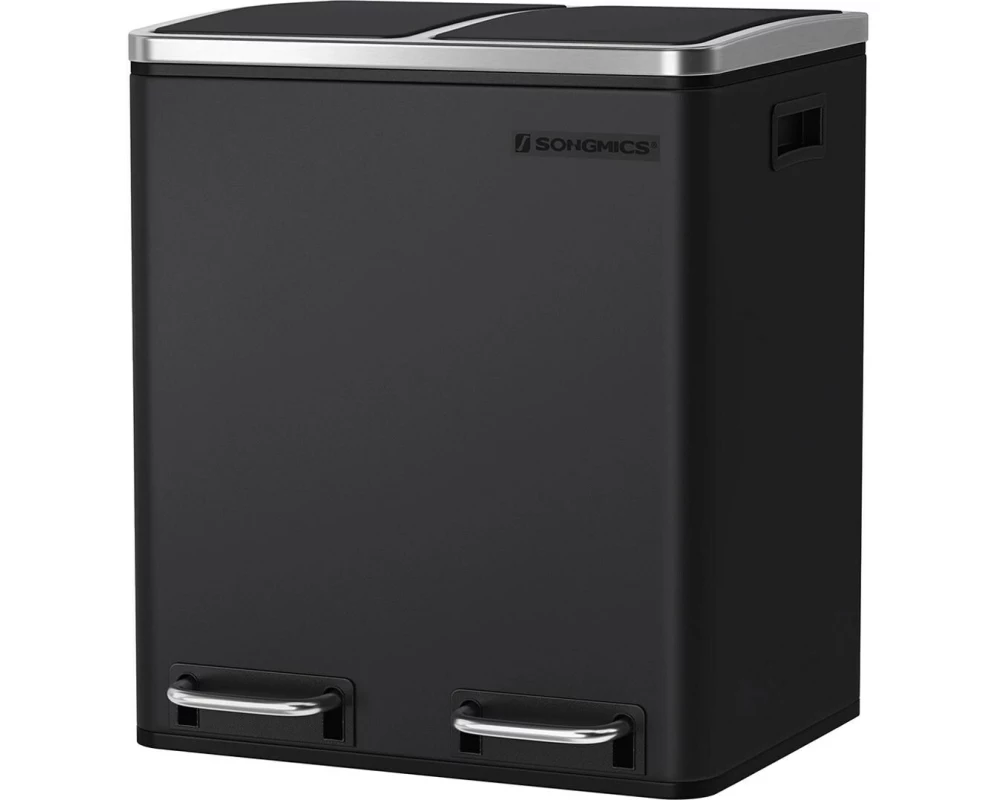 Songmics Abfalleimer 30 l, Schwarz