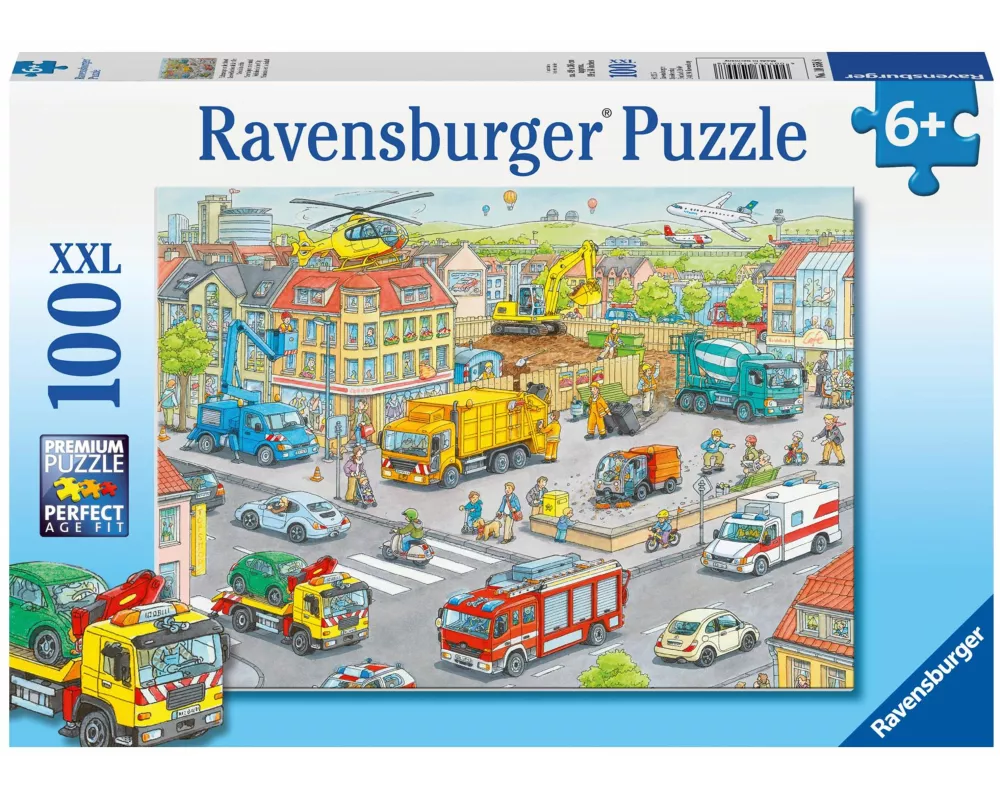 Kinderpuzzle 100 XXL Teile - Fahrzeuge in der Stadt
