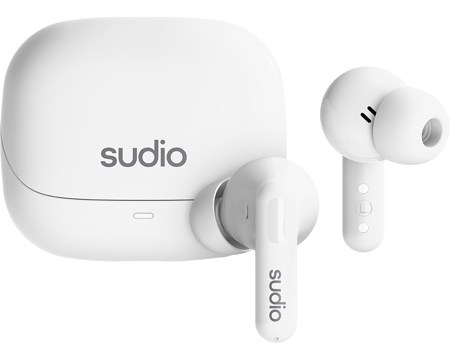 SUDIO Noise Cancelling Earbuds C8WHT C8, White, Wireless