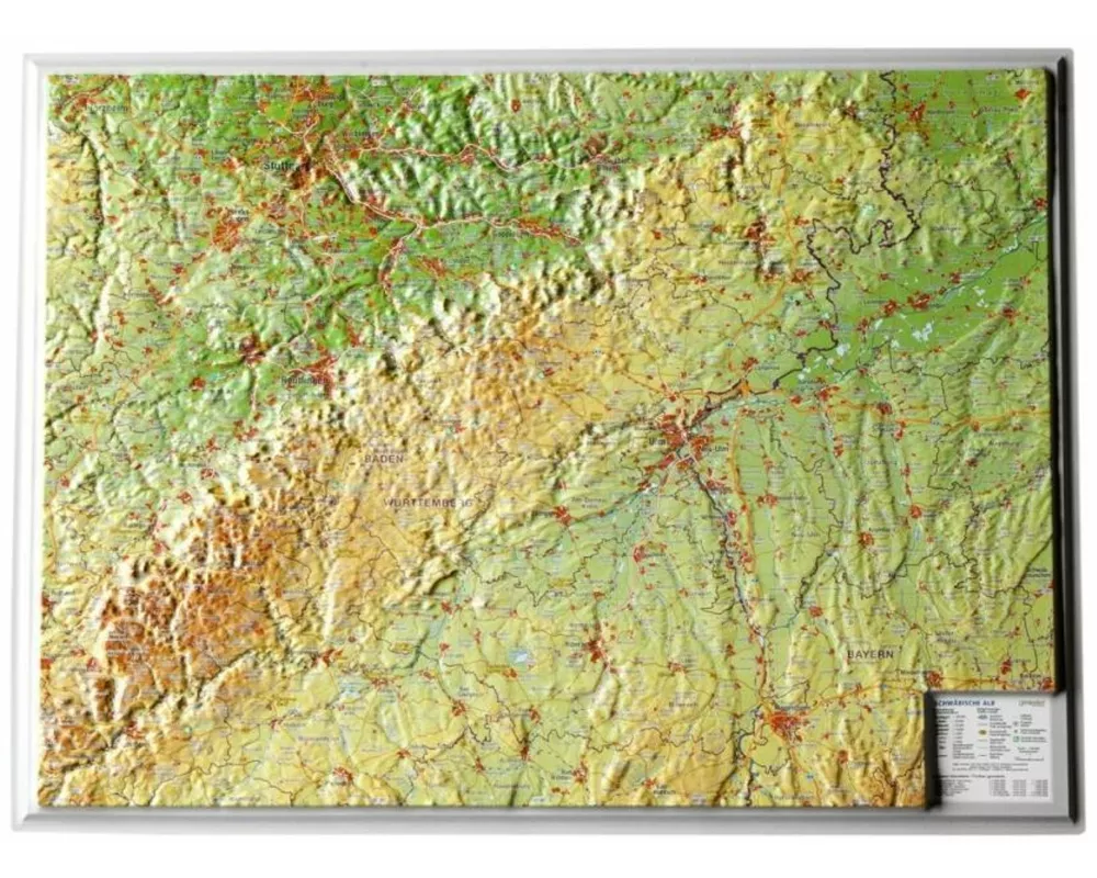 Reliefkarte Schwäbische Alb 1 : 430.000