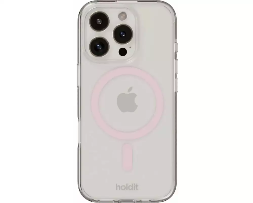 Holdit Back Cover MagSafe iPhone 16 Pro Max Transparent/Pink