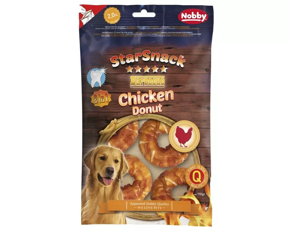 Nobby Kausnack StarSnack Barbecue Chicken Donut, 5 cm, 5 Stück