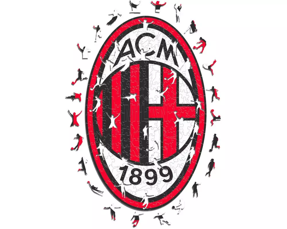 Iconic Puzzle Holz-Puzzle AC Milan – Logo