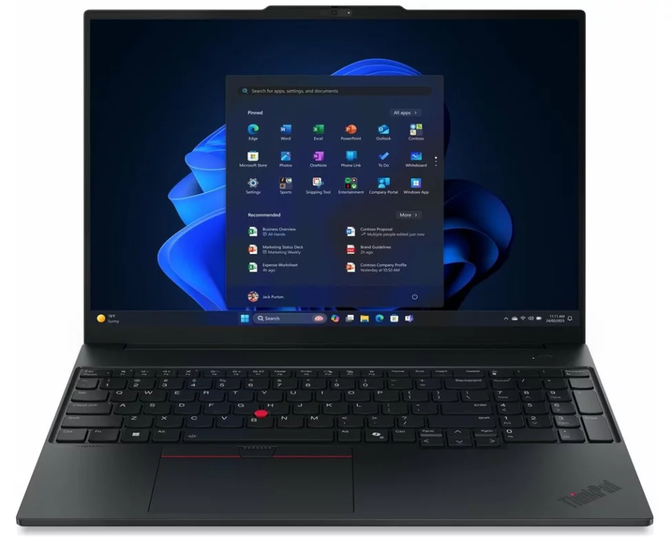 Lenovo ThinkPad E16 G3, Intel Core Ultra 7 255H, 16GB, SSD 512GB, 16 inch, WUXGA, W11P, Eclipse Black, TopSeller