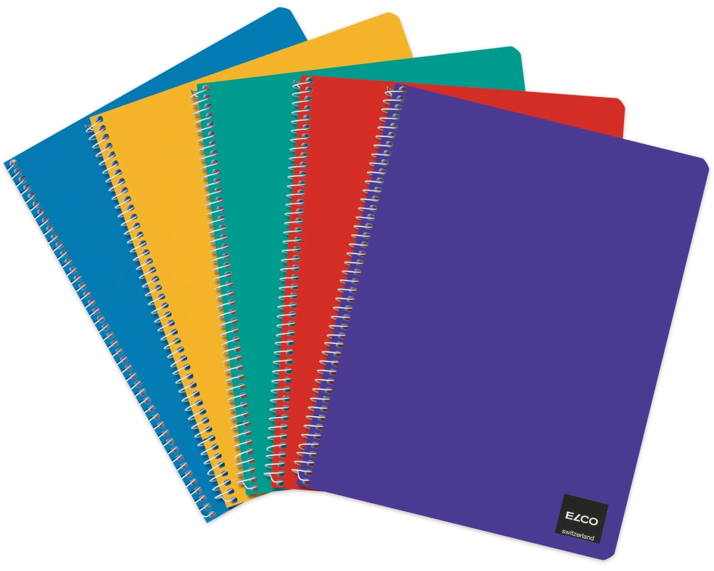 ELCO Spiralheft kariert 4mm A4 72881.07 hochw. 70g, 4mm, ass. 50 Blatt