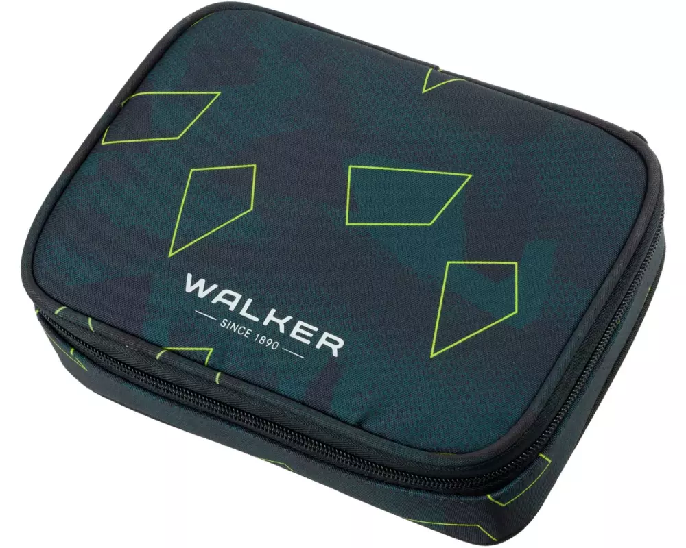 Walker Etui Pencil Box 22.5 x 16 x 6 cm, Green Polygon
