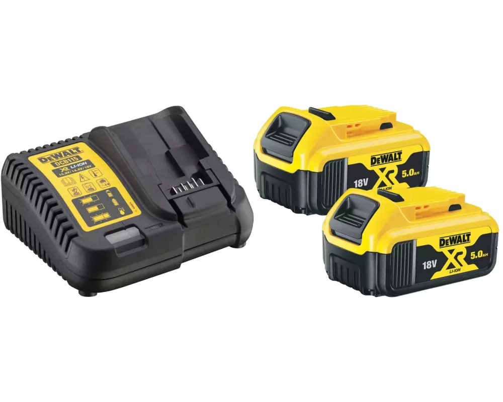 DeWalt Basis-Set XR Ladegerät & 2x 18 V 5 Ah Akku