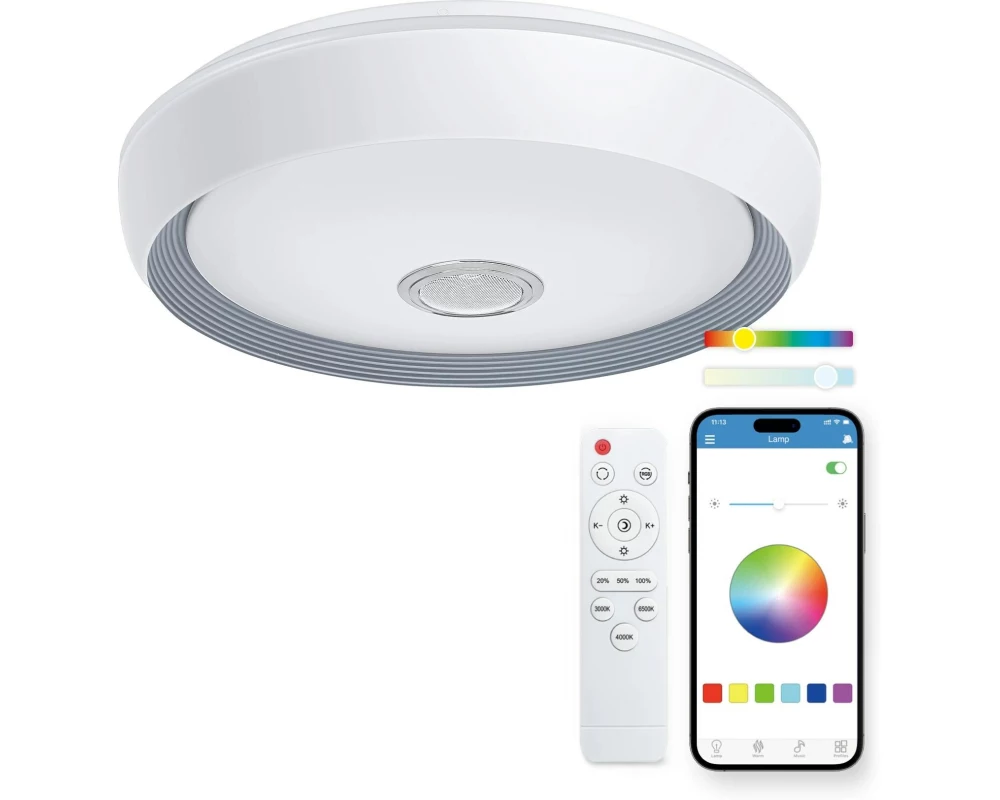 KSiX Intelligente Deckenleuchte Glory RGB+CCT 58.3 W Weiss