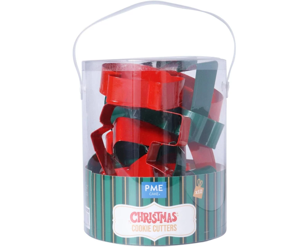 PME Guetzli-Ausstecher Weihnachten 12 Stück, Grün/Rot