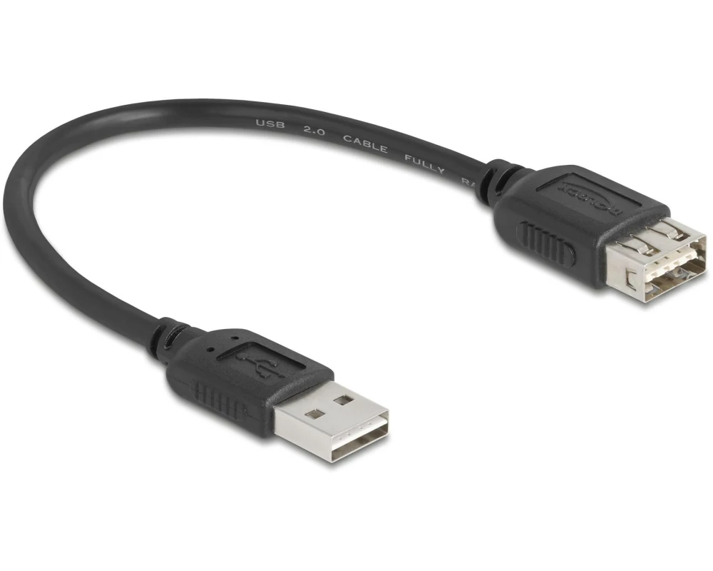 Delock USB 2.0-Verlängerungskabel USB-A - USB-A 0.2 m