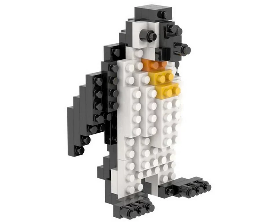 BRIXIES Bausteinmodell Pinguin aus 78 Bausteinen