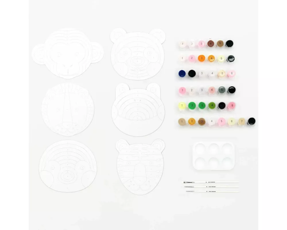 Malen Nach Zahlen Set of 6 friends 6 Motive, FSC 100%, Inhalt: 6 Malkartons, 38 Acrylfarben für 6 Motive, 18 Pinsel, 6 Malpaletten